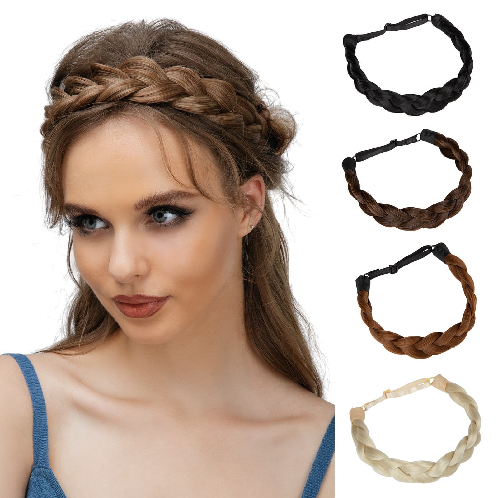(Comércio transfronteiriço), peruca, acessório de cabelo para trançar cabelo com rabo de cavalo, trança tecida artesanal, estilo europeu - imagem 3