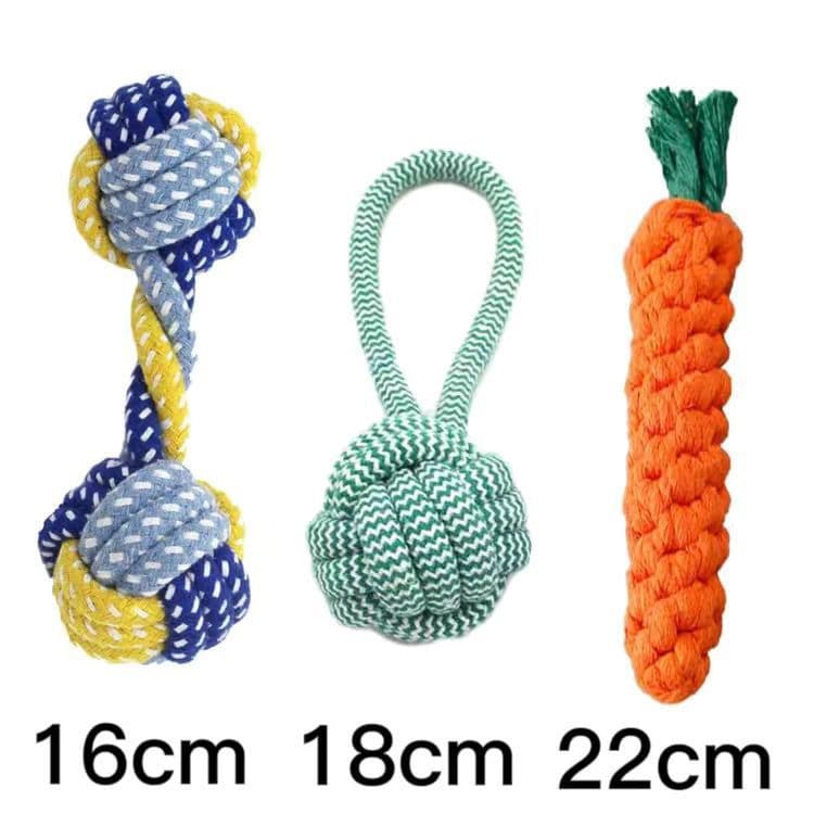 Brinquedos para cães atacado corda resistente à dentição nó pequeno, médio e grande cão de pelúcia pet corda de algodão brinquedo bola suprimentos para animais de estimação - imagem 4