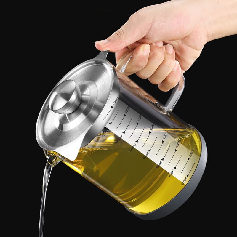 Pote de filtro de óleo, tanque de vidro, cozinha doméstica, aço inoxidável 304, filtro de óleo, artefato, filtro de óleo, garrafa de óleo residual - imagem 3
