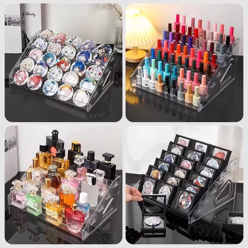 Suporte multicamadas universal acrílico, batom cosmético, cartões para manicure, esmalte, organizador de óleo essencial - imagem 4