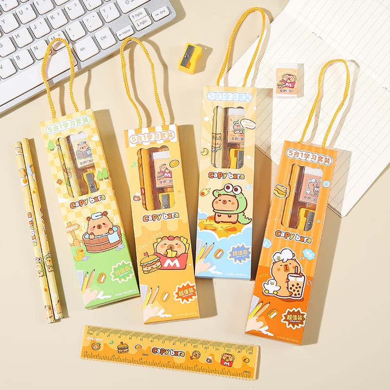 Conjunto de ensino de desenho animado infantil, bolsa, prêmio, papelaria criativa, presente de aniversário - imagem 3