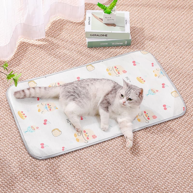 Almofada de dormir para gatos e animais de estimação, canil, gelo, seda, almofada de resfriamento, verão, almofada de látex, tapete para cães, suprimentos para animais de estimação - imagem 3