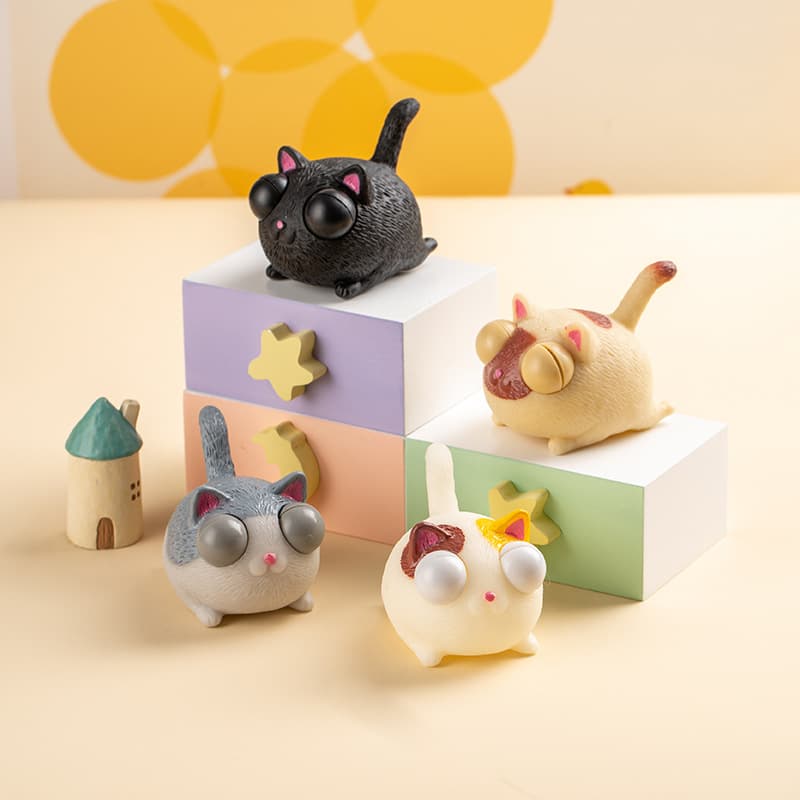 Criativo olhando com raiva artefato de descompressão de gato beliscando música para desabafar beliscando música descompressão infantil pequenos brinquedos prontos para venda - imagem 5