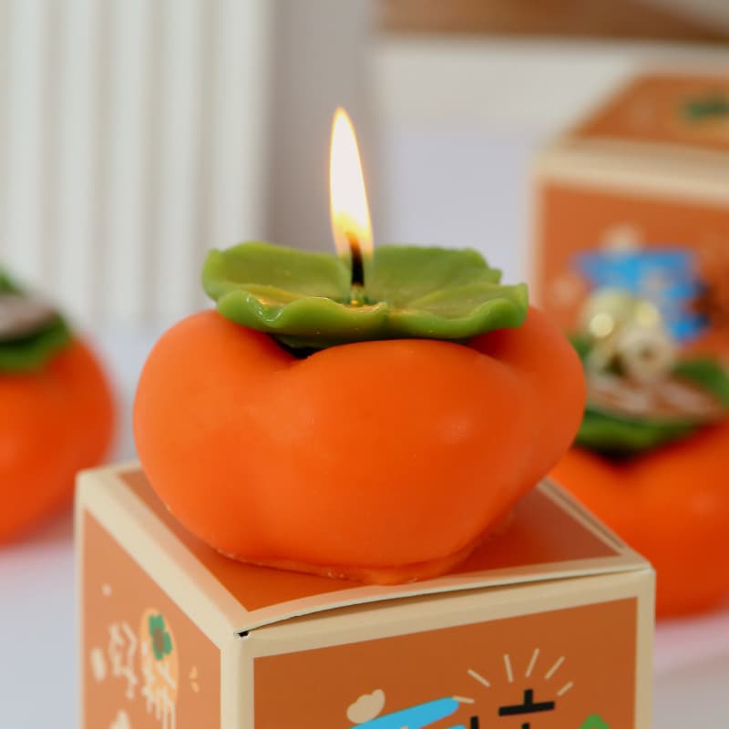 Vela perfumada de caqui, cera modeladora, tudo vai bem, cera de frutas, aniversário, lembrancinhas de casamento, decorações criativas e especiais - imagem 3