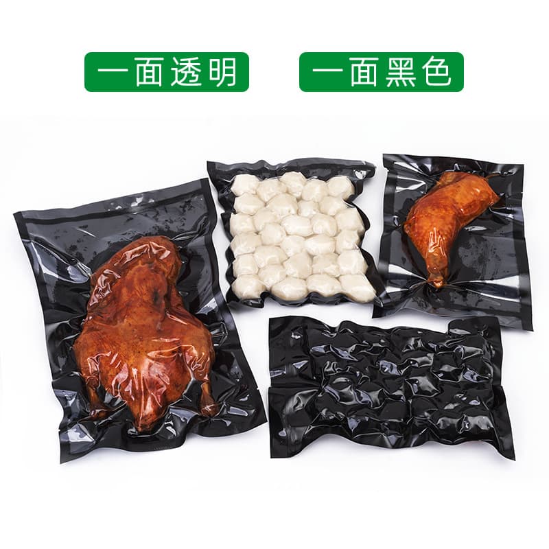 Saco de vácuo de nylon preto yin e yang, salsicha, presunto, salsicha bombeada, comprimido, selado, para embalagem de alimentos frescos, comercial - imagem 4