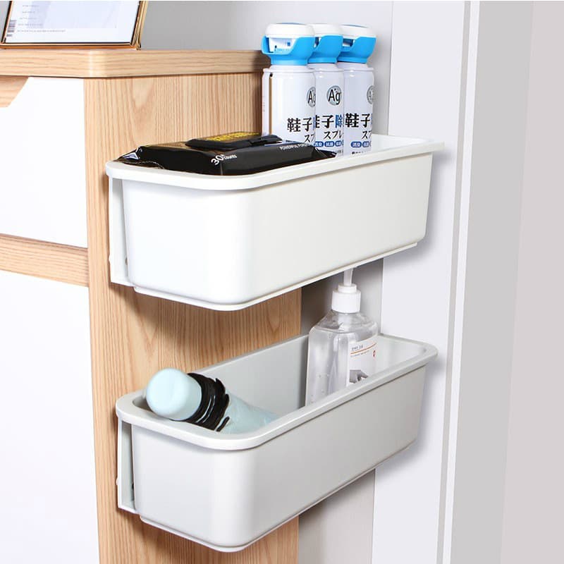 Caixa de armazenamento extraível para banheiro, sem perfuração, rack de armazenamento com fenda estreita, prateleira de armazenamento montada na parede da cozinha - imagem 5