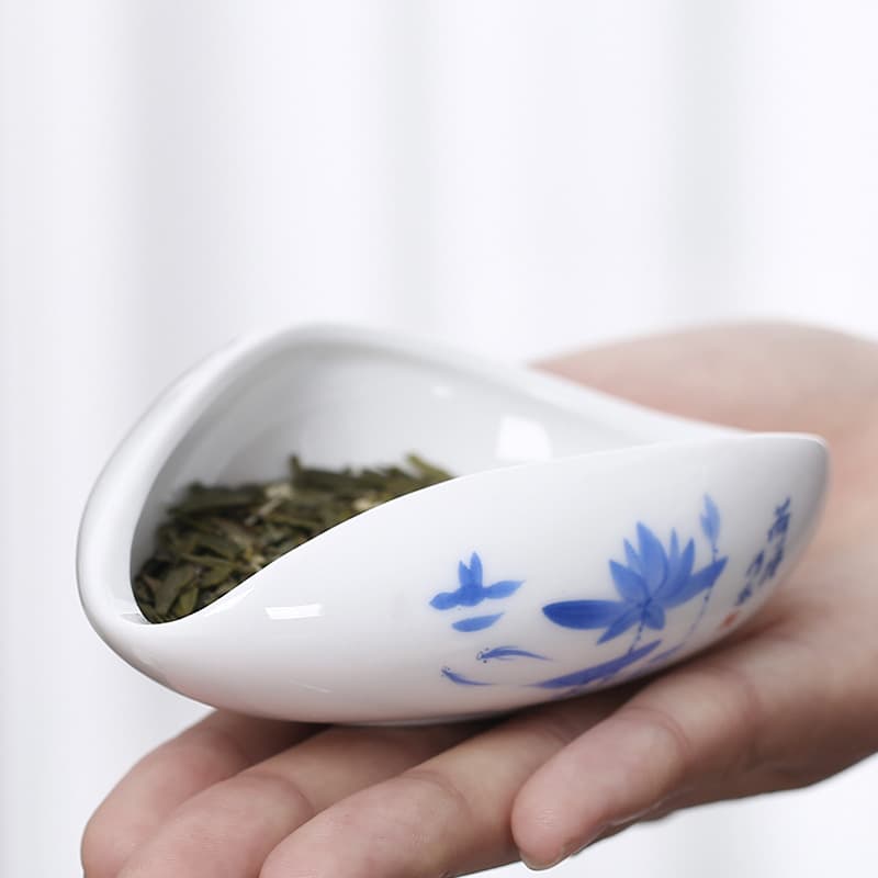 Chá de porcelana branca, chá de porcelana de lótus, chá de cerâmica, apreciação de chá, pá de chá, apreciação de chá, colher de chá, conjunto de chá kung fu, arte do chá, acessórios para cerimônia do chá - imagem 2