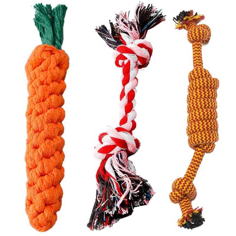 Brinquedos para cães atacado corda resistente à dentição nó pequeno, médio e grande cão de pelúcia pet corda de algodão brinquedo bola suprimentos para animais de estimação - imagem 3