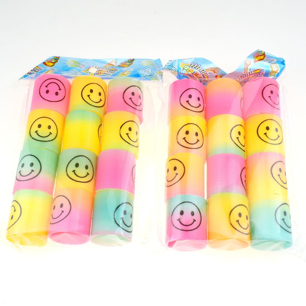 (Comércio internacional), pequeno Slinky colorido para rosto, anel elástico, brinquedo, presente de aniversário - imagem 4