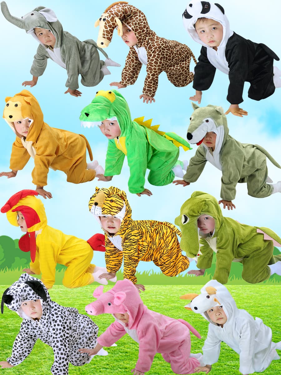 Dia das crianças trajes animais tigre sapo coelho pequeno animal escola desempenho roupas vestir-se - imagem 5