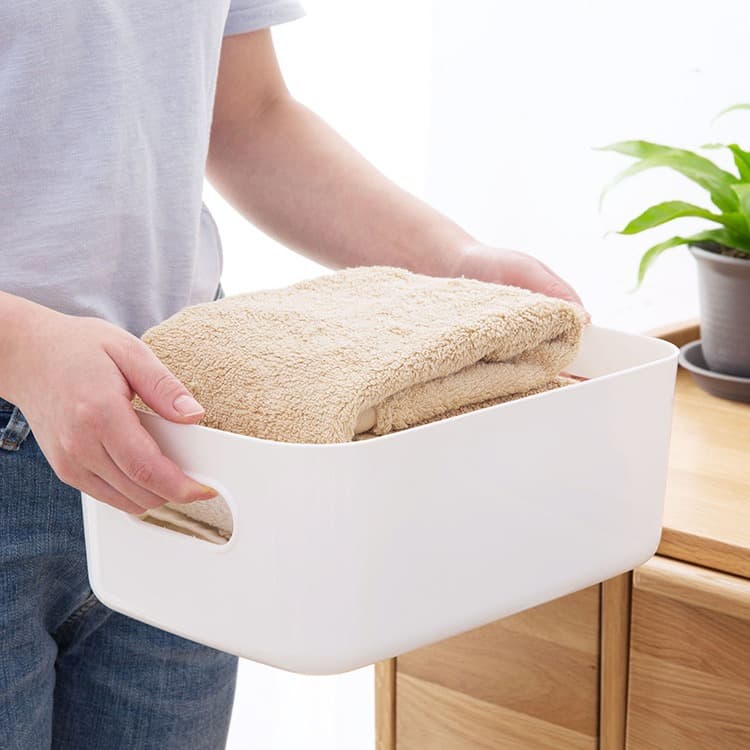 Caixa de armazenamento de plástico de mesa, cesta de armazenamento - imagem 4