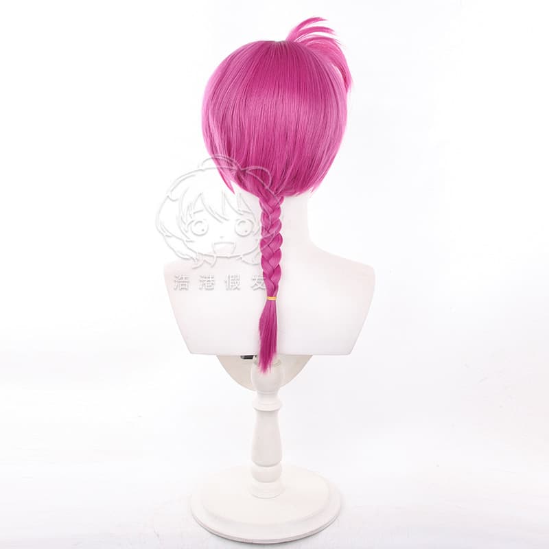 [Haogang] Ranma 1/2 Saotome Ranma cos peruca preta redonda couro cabeludo tranças longas - imagem 4