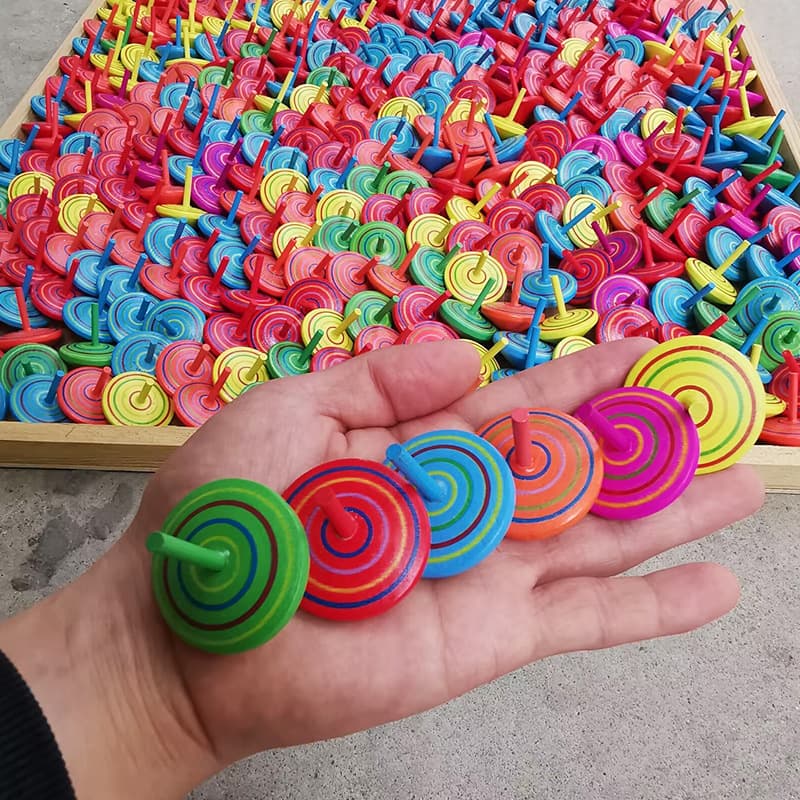 (Comércio transfronteiriço), pião de madeira, brinquedo de mesa para jardim de infância, anti-stress, presente de aniversário - imagem 5