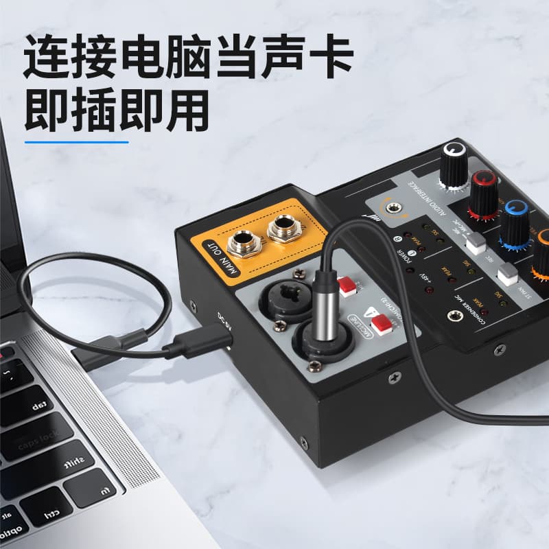 Mixer de gravação bidirecional usb, placa de som de computador, transmissão ao vivo, karaokê, djmixer, monitor de mixagem de palco de áudio com microfone - imagem 5