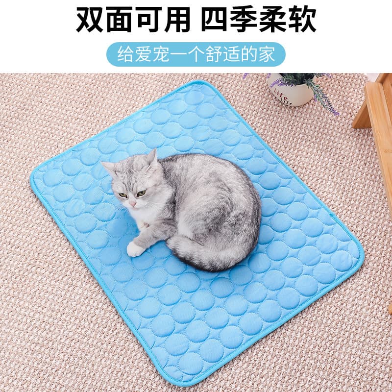 Popular animal de estimação verão sofá almofada tapete de chão cão tapete de gelo primavera e verão gato esteira de resfriamento de seda gelo esteira de dormir - imagem 4