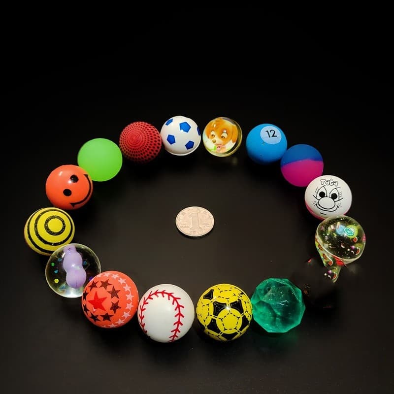 Bola saltitante de borracha mista para saltar, 32, brinquedo cápsula, 30mm - imagem 4