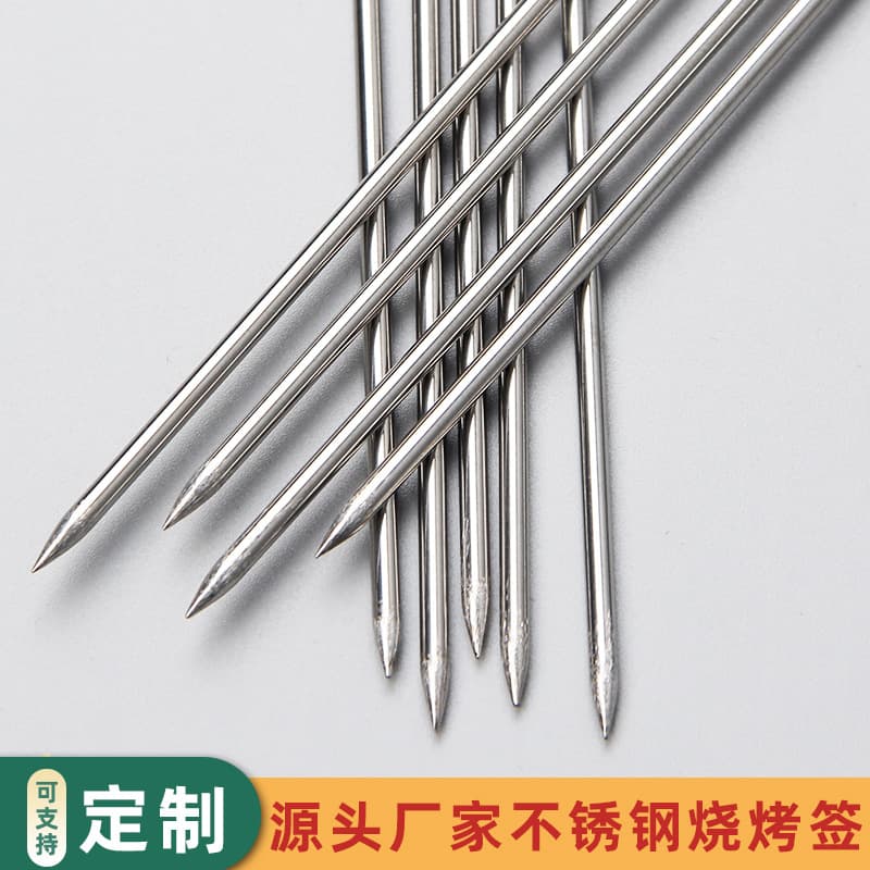 Espetos de churrasco de aço inoxidável, espetos planos, agulhas de churrasco, espetos de carneiro, espetos de churrasco domésticos, espetos de ferro, ferramentas de churrasco - imagem 5