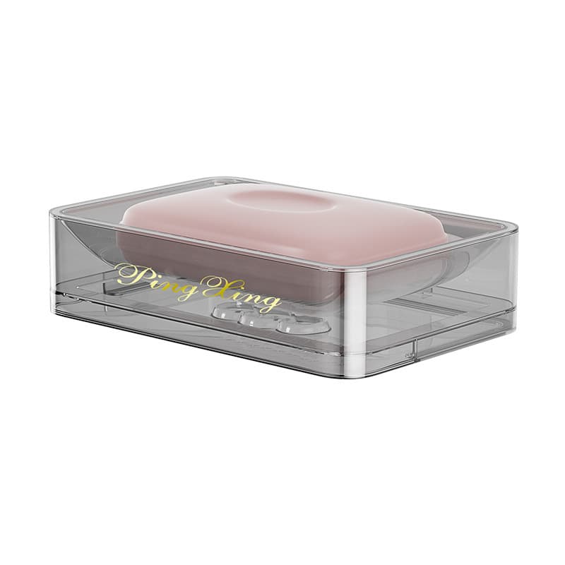 Porta sabonete transparente de dupla camada, escorredor, maior espessura, estilo leve e luxuoso - imagem 6