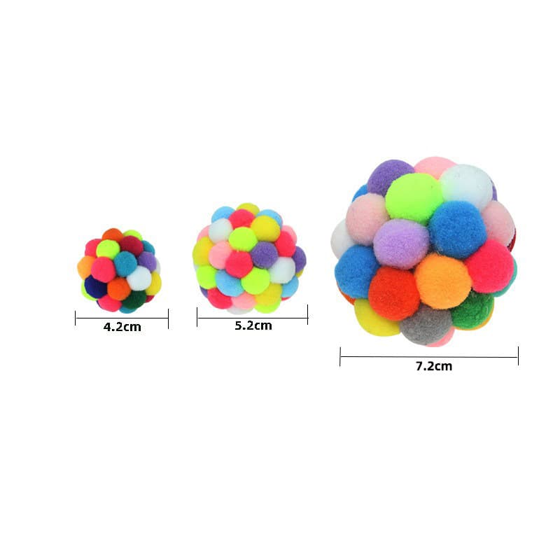 (Comércio transfronteiriço), brinquedo colorido, sino pequeno de pelúcia, gato, pode morder, animal de estimação - imagem 1