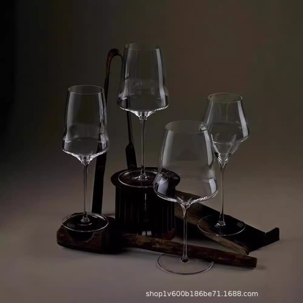 Copo de vinho tinto de alta aparência, nuvem fina, luz, vidro de cristal de luxo, copo de vinho borgonha, estilo europeu - imagem 1