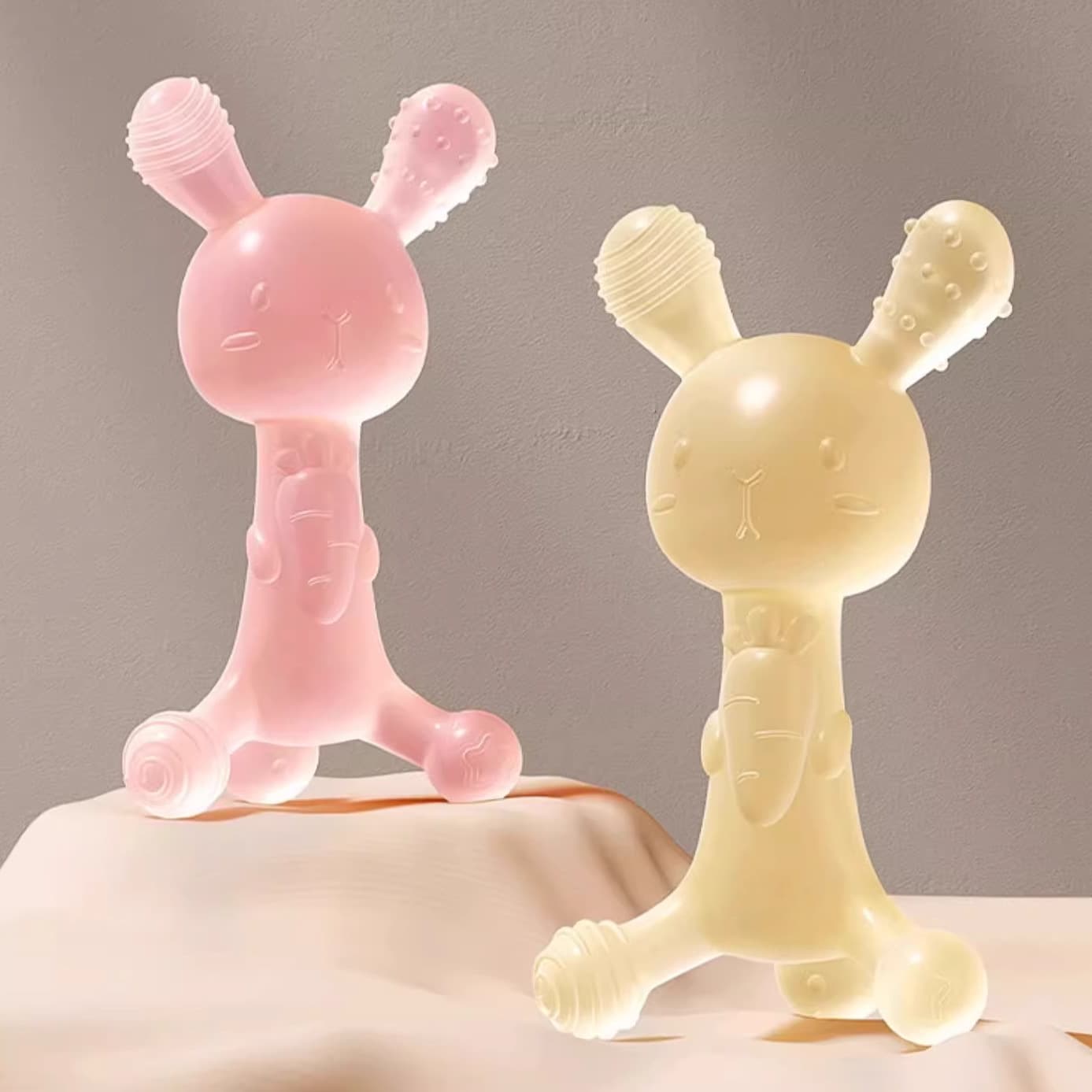 Mordedor infantil de silicone, apazigua brinquedo de mastigar, dentição - imagem 1