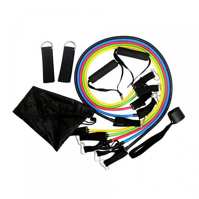 Conjunto portátil para academia, cinta elástica, equipamentos esportivos para treinamento, corda, 11 peças - imagem 5