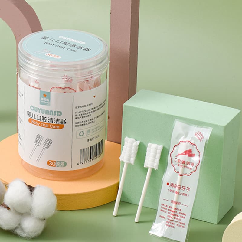 Escova de dentes higiênica oral infantil para recém-nascidos, cotonetes macios de gaze - imagem 3