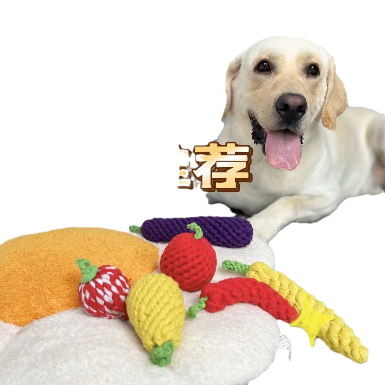 Amazon várias variedades de brinquedos de corda de algodão para animais de estimação, frutas e vegetais, dentes molares, treinamento de mordida resistente, corda com nó, brinquedos para animais de estimação - imagem 6
