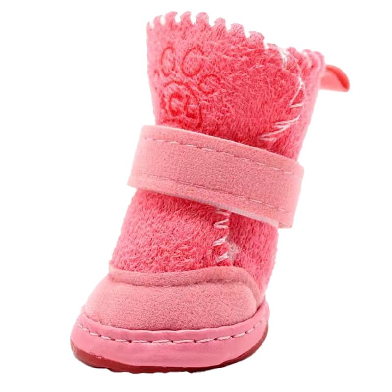 Outono e inverno sapatos para cães e gatos de estimação sapatos de algodão suprimentos de pelúcia filhote de cachorro botas de neve para animais de estimação sapatos de algodão antiderrapante bichon frise - imagem 6