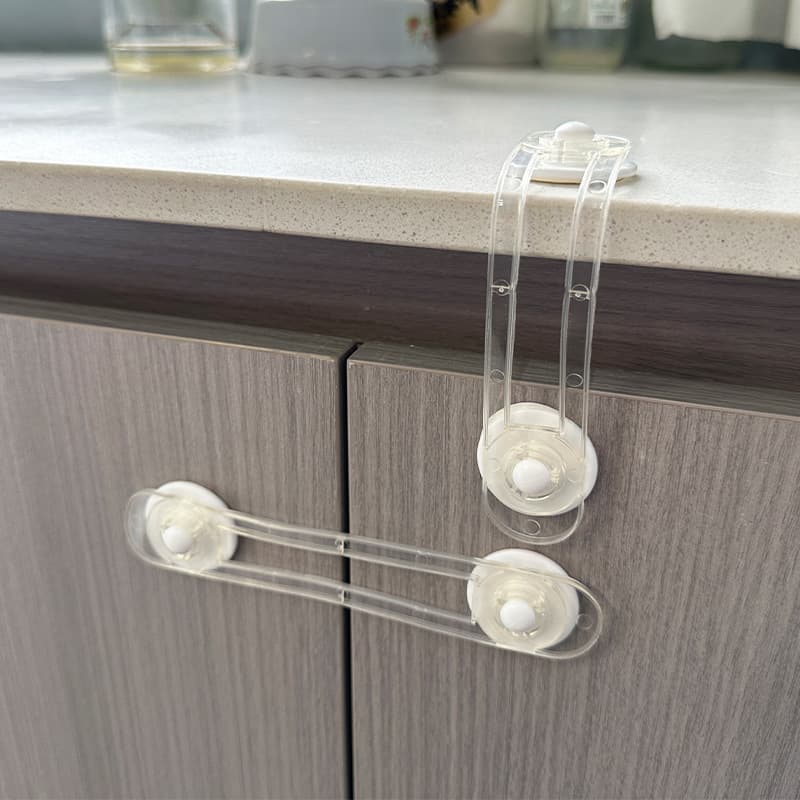 Fechadura de segurança multifuncional para crianças, transparente, anti-abertura, cinto macio, trava de segurança para geladeira infantil, gaveta - imagem 4