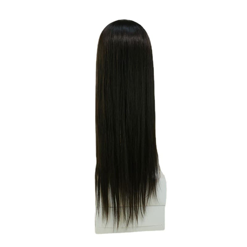 Peruca, franja realista com repartição do cabelo, mechas de cabelo respiráveis feitas de cabelo real, cabelo liso, adiciona volume - imagem 5