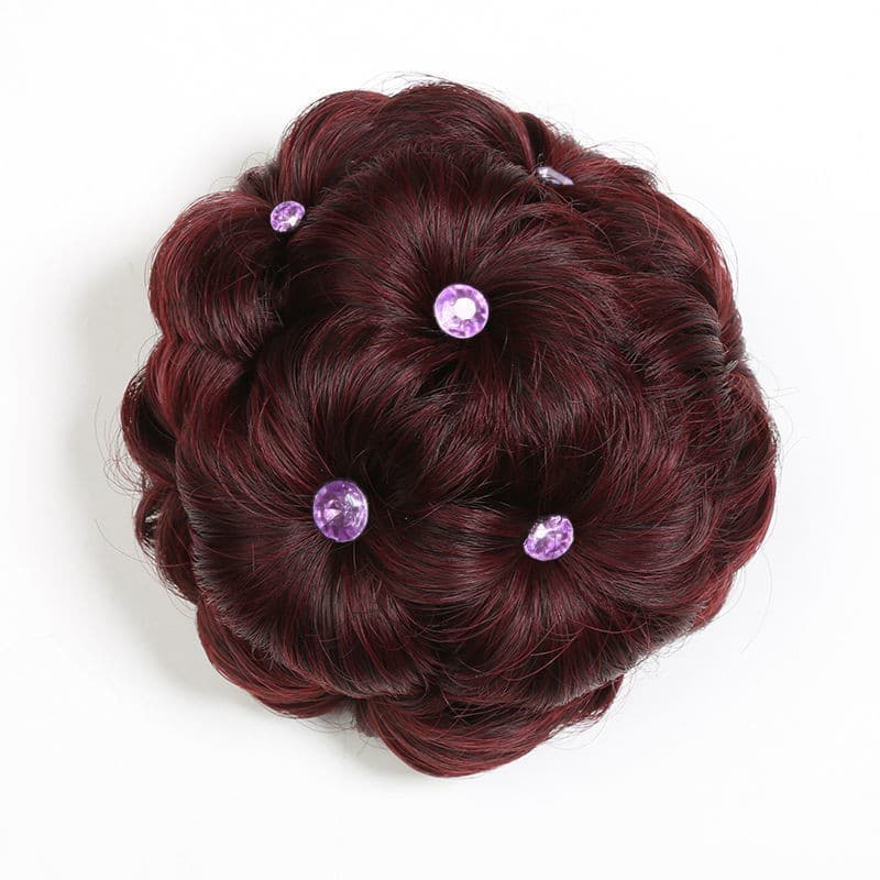 Peruca de virilha feminina, bolsa de peruca de nove flores com prendedor, peruca de cabelo de noiva trançada feminina - imagem 12
