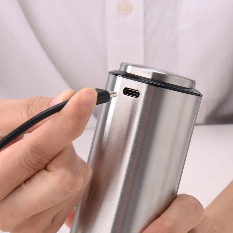 Coritone Ferramentas de Cozinha Moedor Elétrico de Pimenta Preta USB Recarregável Rosa Sal e Pimenta Garrafa de Especiarias - imagem 5