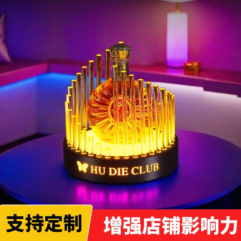 Novo bar luminoso assento de vinho ktv sala privada champanhe vinho rack criativo abismo base laser para ace of spades vinho titular - imagem 3