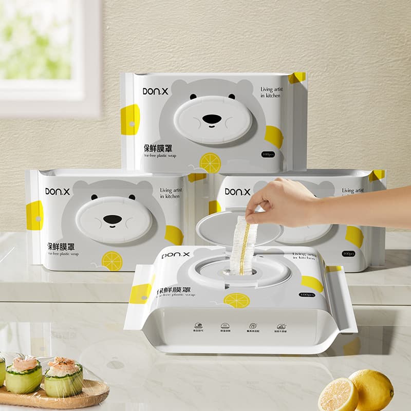 Capa de filme aderente descartável de fábrica original, pratos de cozinha domésticos removíveis de qualidade alimentar e isolamento de frutas - imagem 1