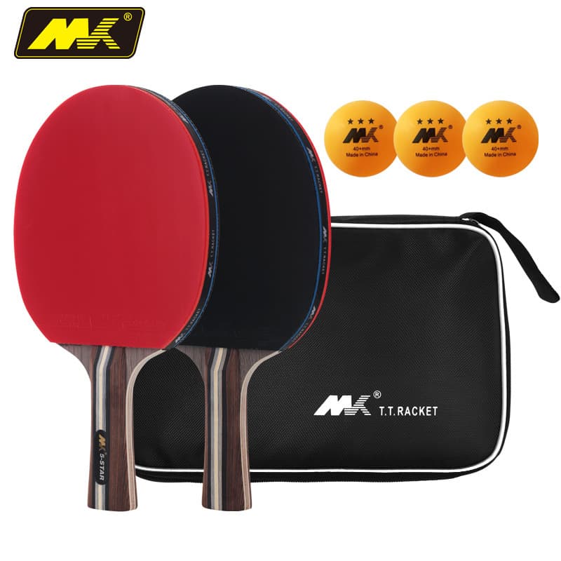 Vendas diretas da fábrica raquete de tênis de mesa mk raquete dupla cinco cinco estrelas raquete horizontal raquete de tênis de mesa conjunto de bastão de ping pong - imagem 4