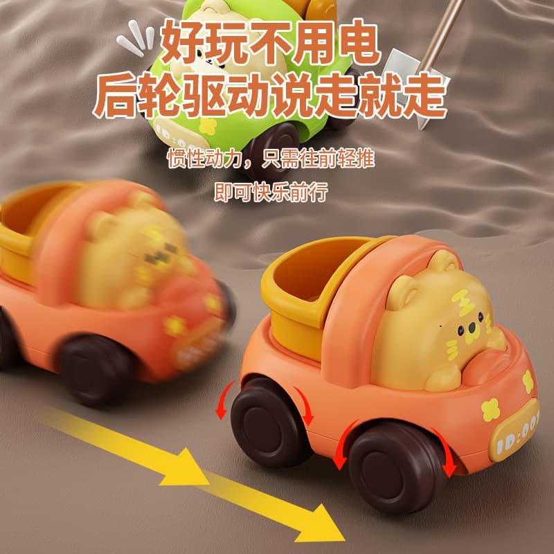 Carro de brinquedo de desenho animado de inércia, caminhão basculante interativo para meninos, escavadeira - imagem 5