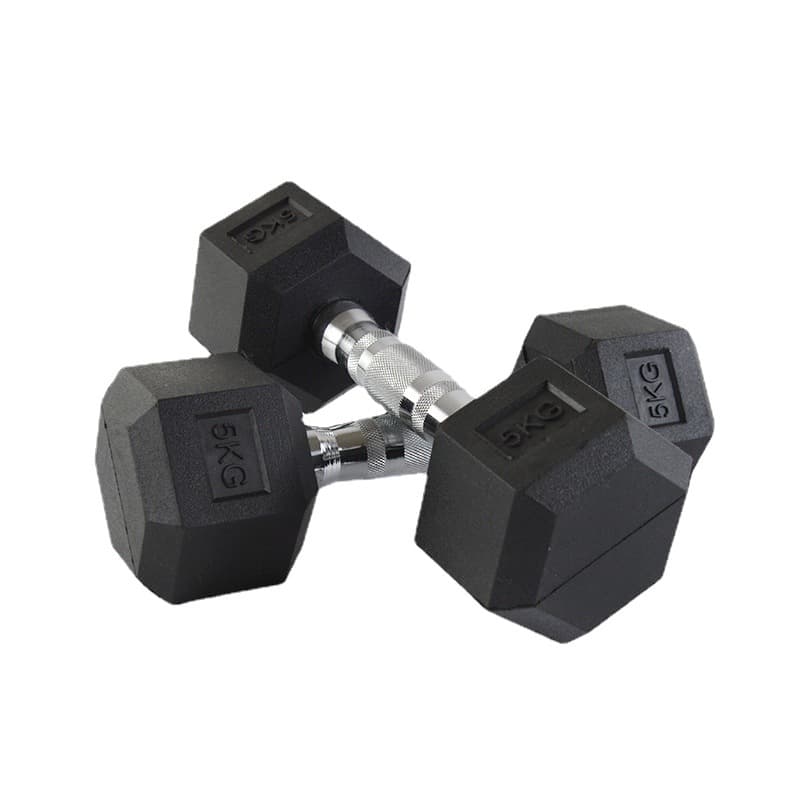 Halteres hexagonais, halteres fixos revestidos de borracha, comumente usados em academias masculinas para exercícios domésticos, podem ser usados para flexões, fornecidos de fábrica - imagem 1