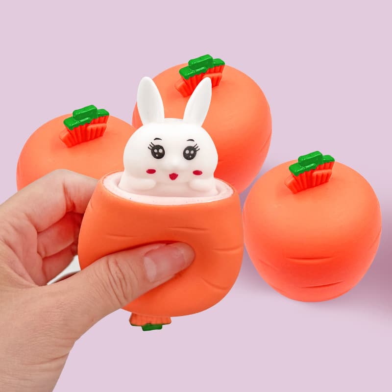 O mesmo brinquedo de apertar cenoura de Douyin para desabafar e aliviar o estresse. O copo de apertar cenoura e coelho de desenho animado pode ser usado para reduzir o estresse em movimento. - imagem 4