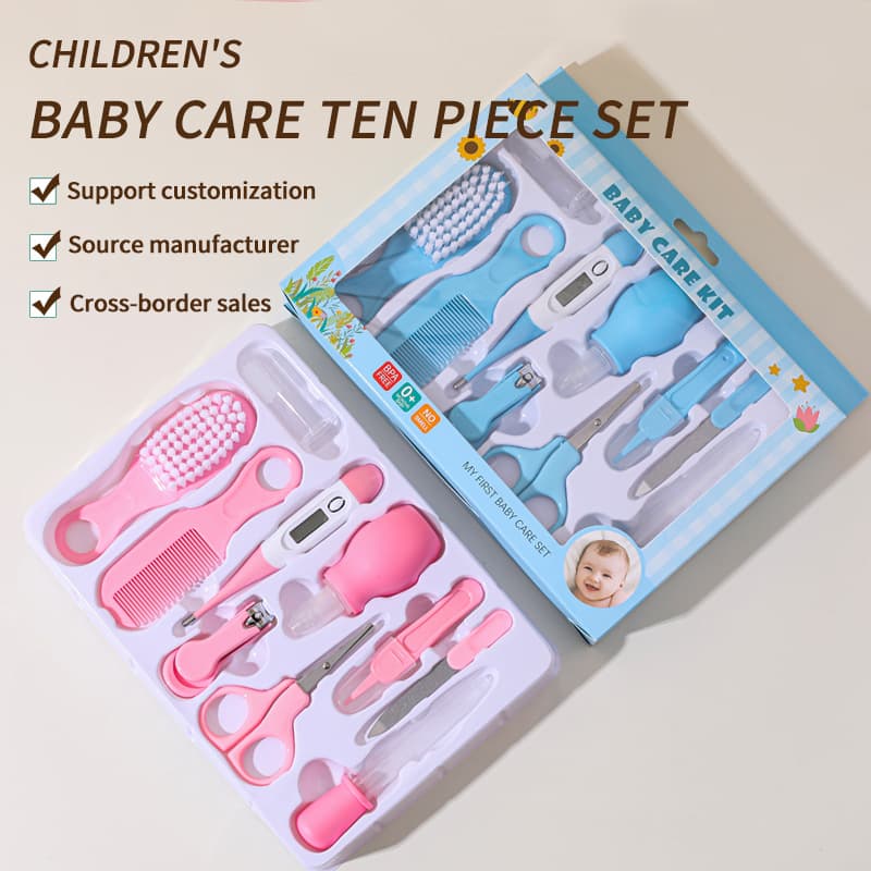 (Comércio internacional), conjunto médico infantil, termômetro para unhas, escova de dentes, escova, 10 peças - imagem 1
