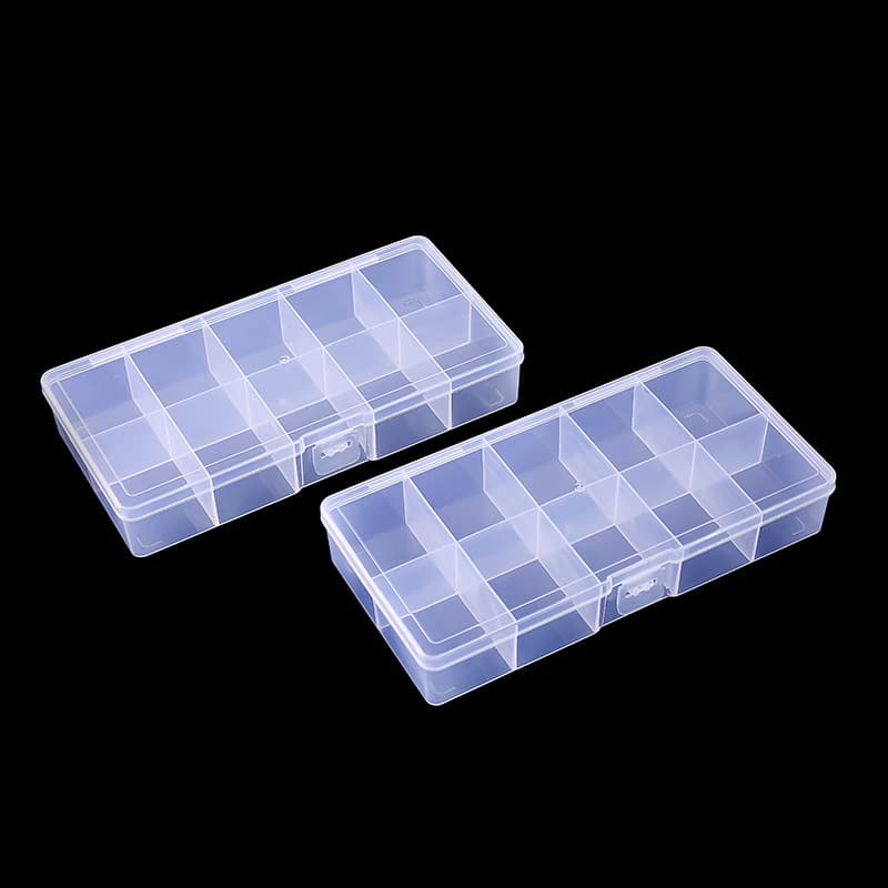 Acessório de plástico transparente, unhas postiças, caixa de armazenamento, recipiente, 10 células - imagem 3