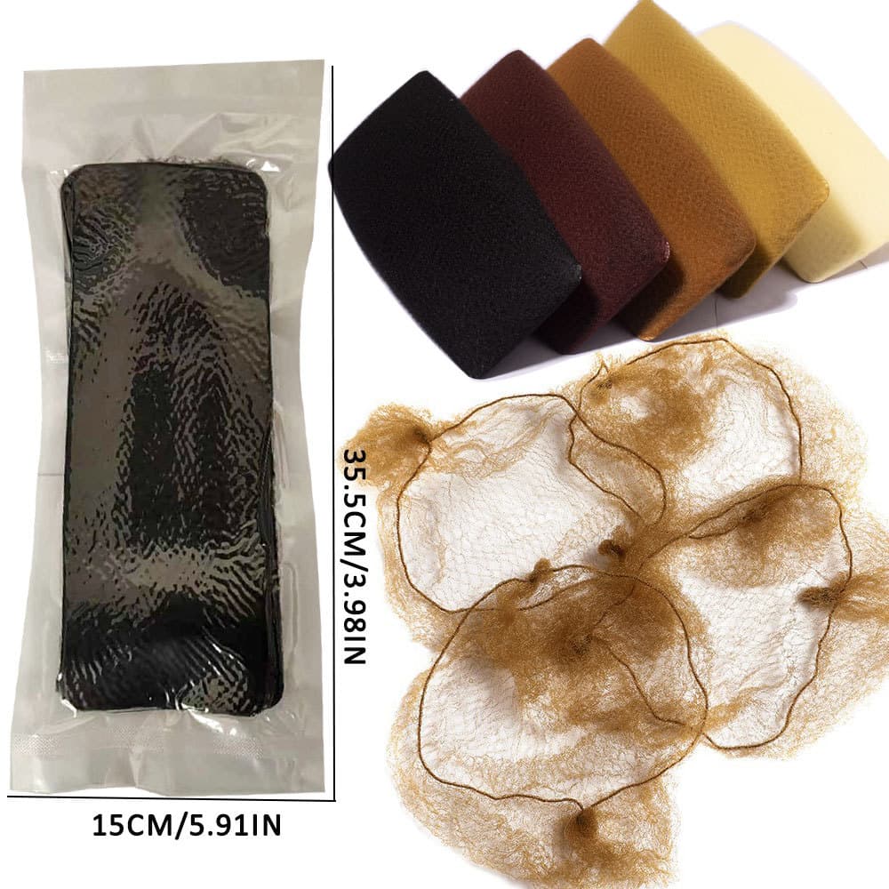 Rede de cabelo invisível ultrafina, embalagem a vácuo amazon cross-border, bolsa de rede profissional mais vendida, rede de cabelo para dança de aeromoça - imagem 1
