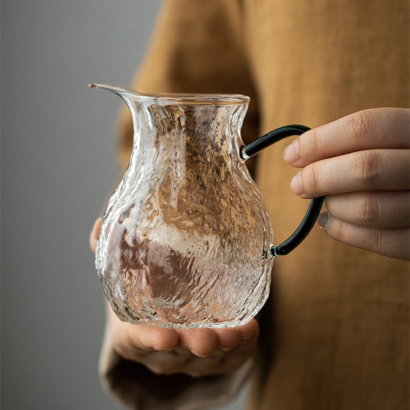 Copo justo de vidro martelado resistente ao calor estilo chinês, divisor de chá de vidro com alto teor de borosilicato espessado, acessórios de conjunto de chá kung fu, mar de chá - imagem 3