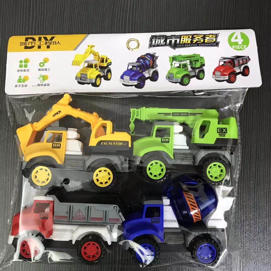 Carro de brinquedo de inércia, conjunto realista, escavadeira, modelo de carro, caminhão de bombeiros - imagem 1