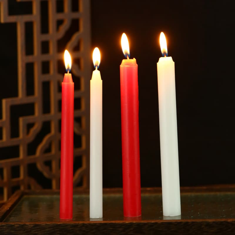 Velas de iluminação doméstica vermelha e branca, decoração de atmosfera de restaurante ocidental sem fumaça diária de emergência cilíndrica velas de pólo longo atacado - imagem 4