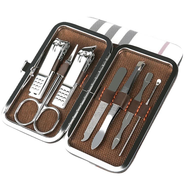Conjunto de ferramentas de manicure cosmética para manicure para unhas, tesoura de unha, 7 peças, com impressão do seu logotipo, presente de aniversário - imagem 6