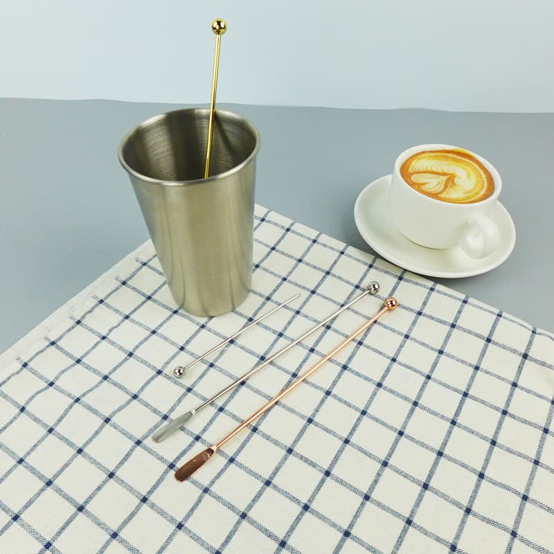 Vareta para misturar coquetel em aço inoxidável, vareta para coquetel de café - imagem 5