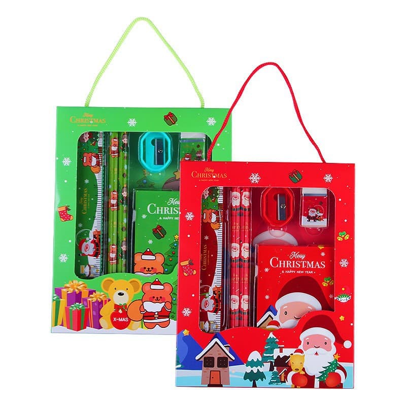 Papelaria portátil criativa, conjunto para meninos e meninas, estojo de ensino para estudantes, presente de aniversário, 6 peças - imagem 6