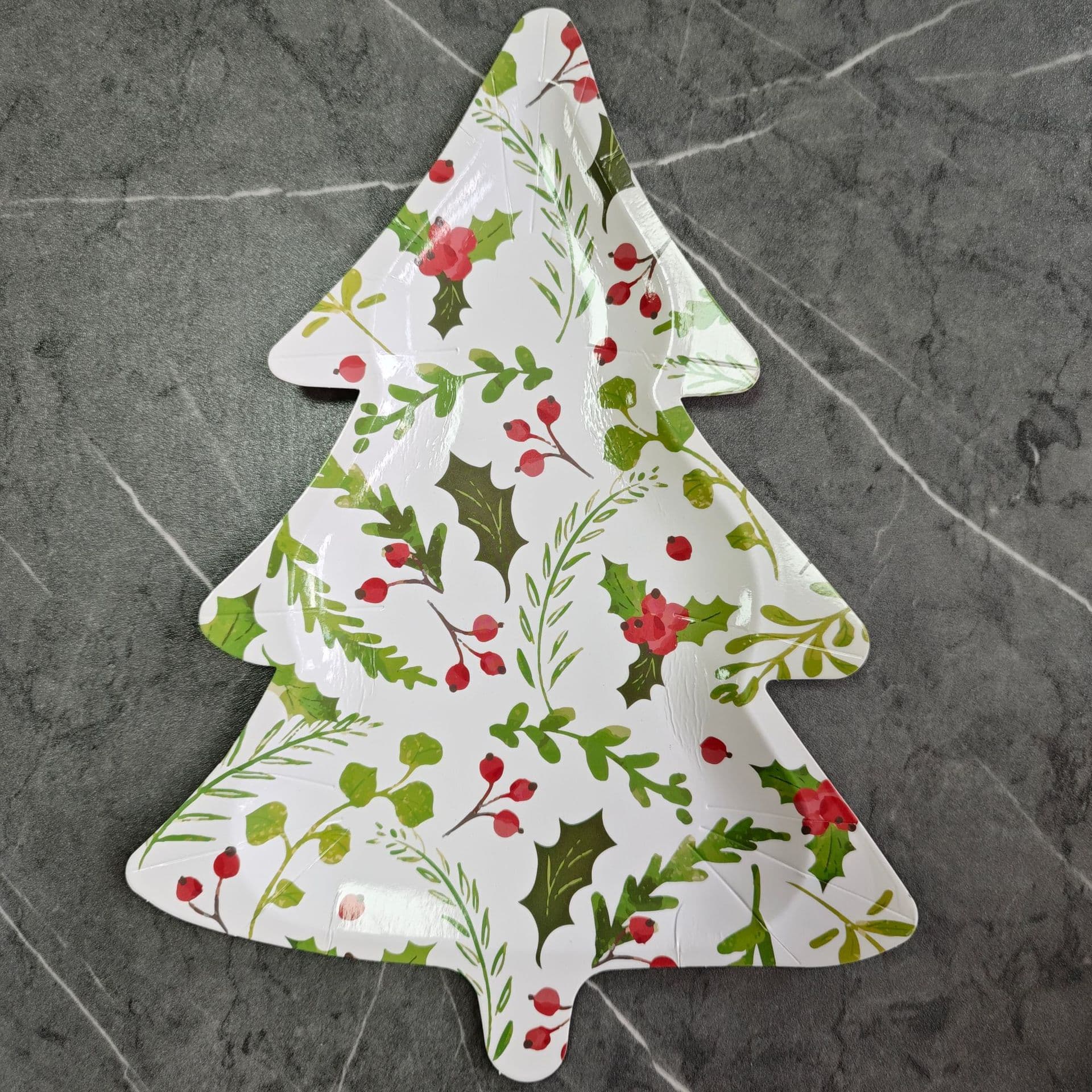 Pratos de papel descartáveis em formato especial para festa, tema de Natal, árvore de Natal, Papai Noel - imagem 4