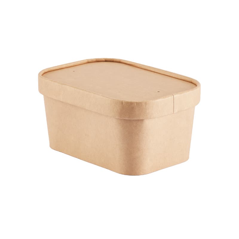 Caixa de embalagem descartável para tigela de arroz, papel kraft, lancheira doméstica para micro-ondas, sushi, piquenique, caixa de frutas - imagem 6